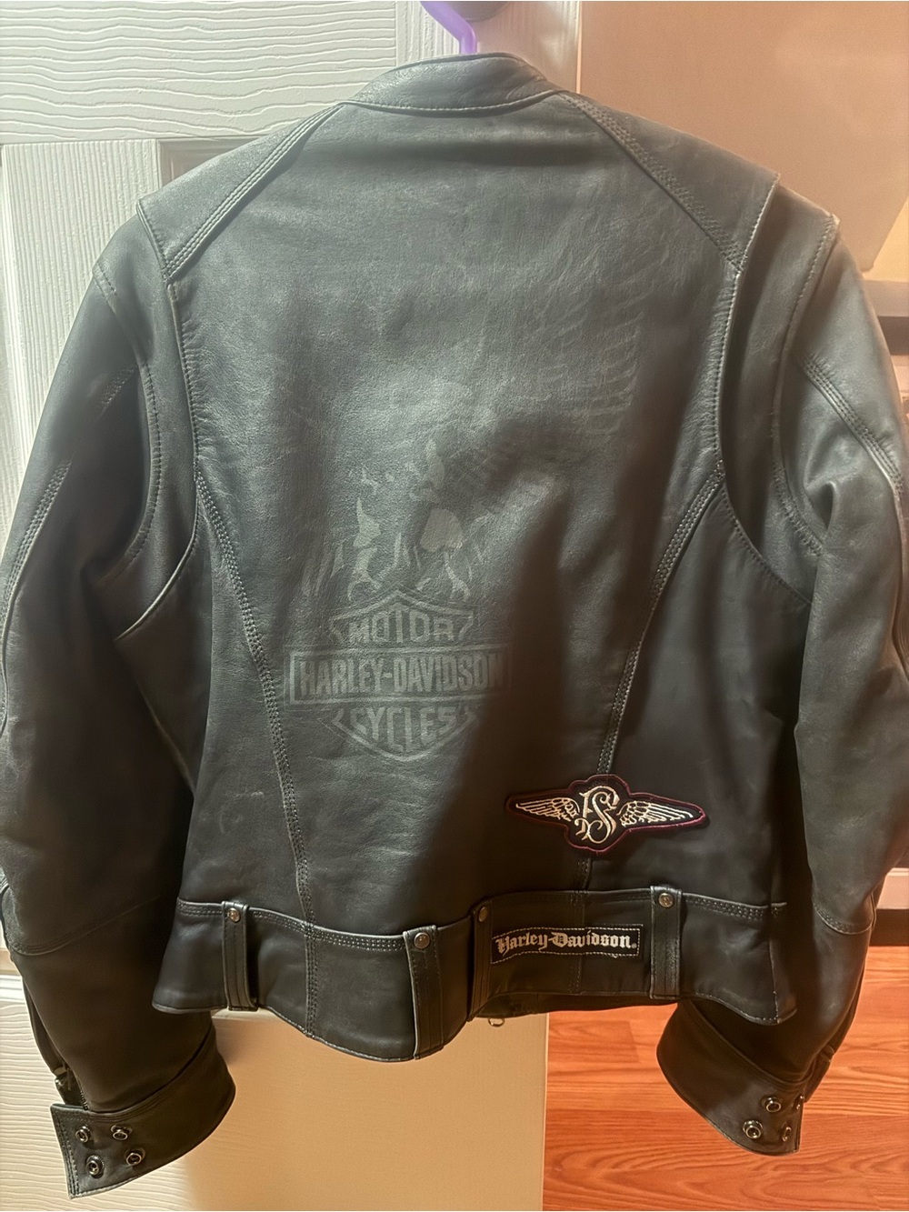 Harley-Davidson Black and Brown Leather Patchwork Women’s Biker Jacket - Picture 5 of 9